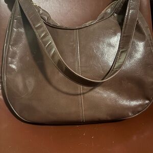 Elegant Brown Leather Shoulder Bag